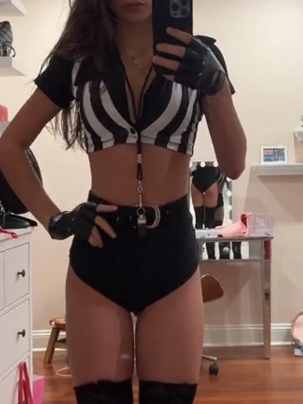 Fashion Nova Black & White Sexy Referee costume with High-Waist Briefs